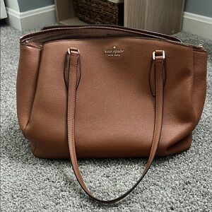 Kate Spade Brown Leather Tote with Structured Design